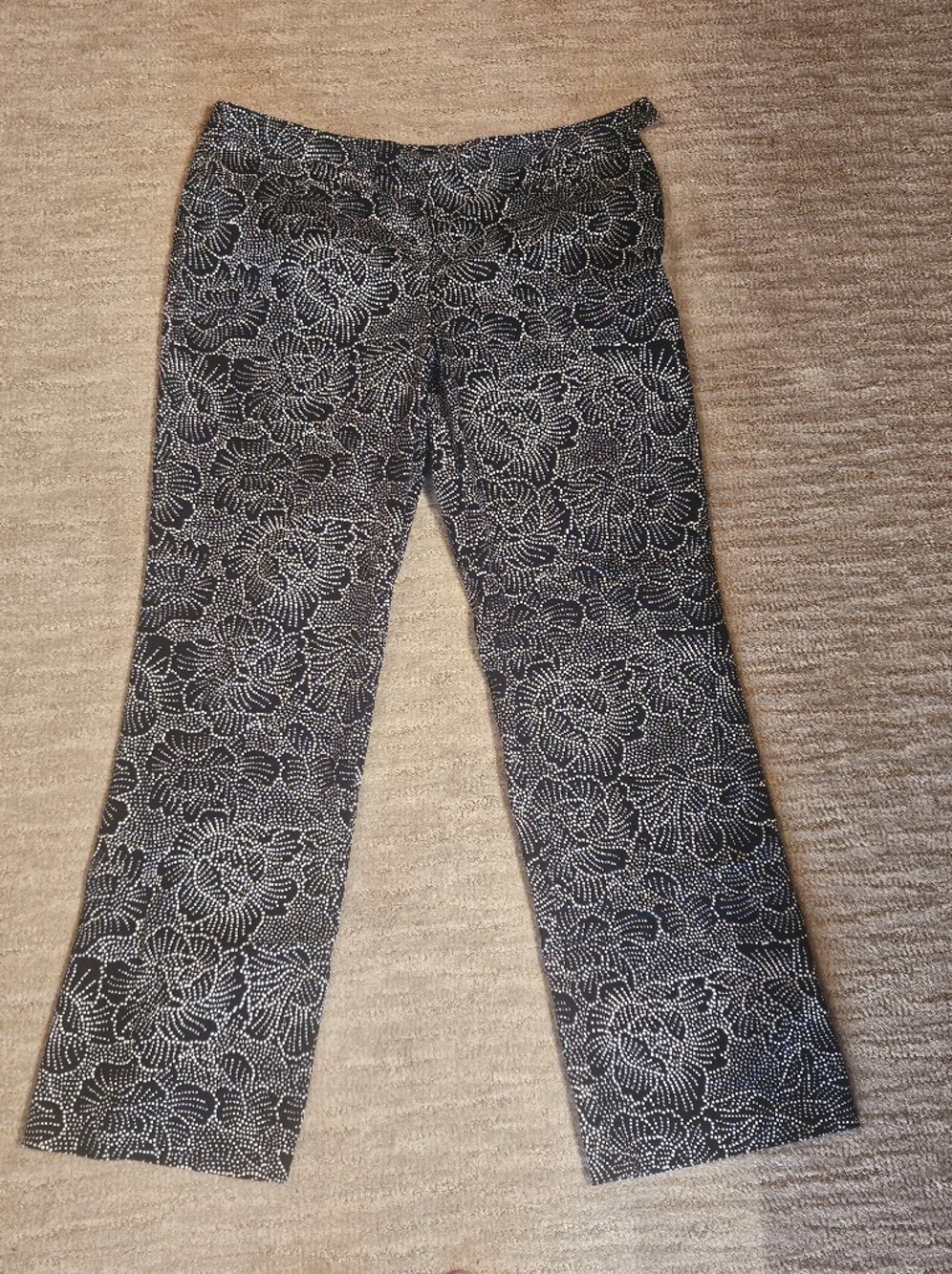 Black & White Sigrid Olsen Floral Print Pants 14